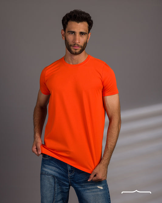 Split T-shirt in Orange