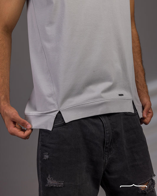 Side Split Volume 2 T-Shirt in Light Grey