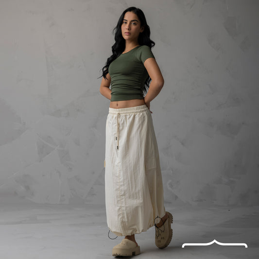 Cargo Adjustable Skirt Cream