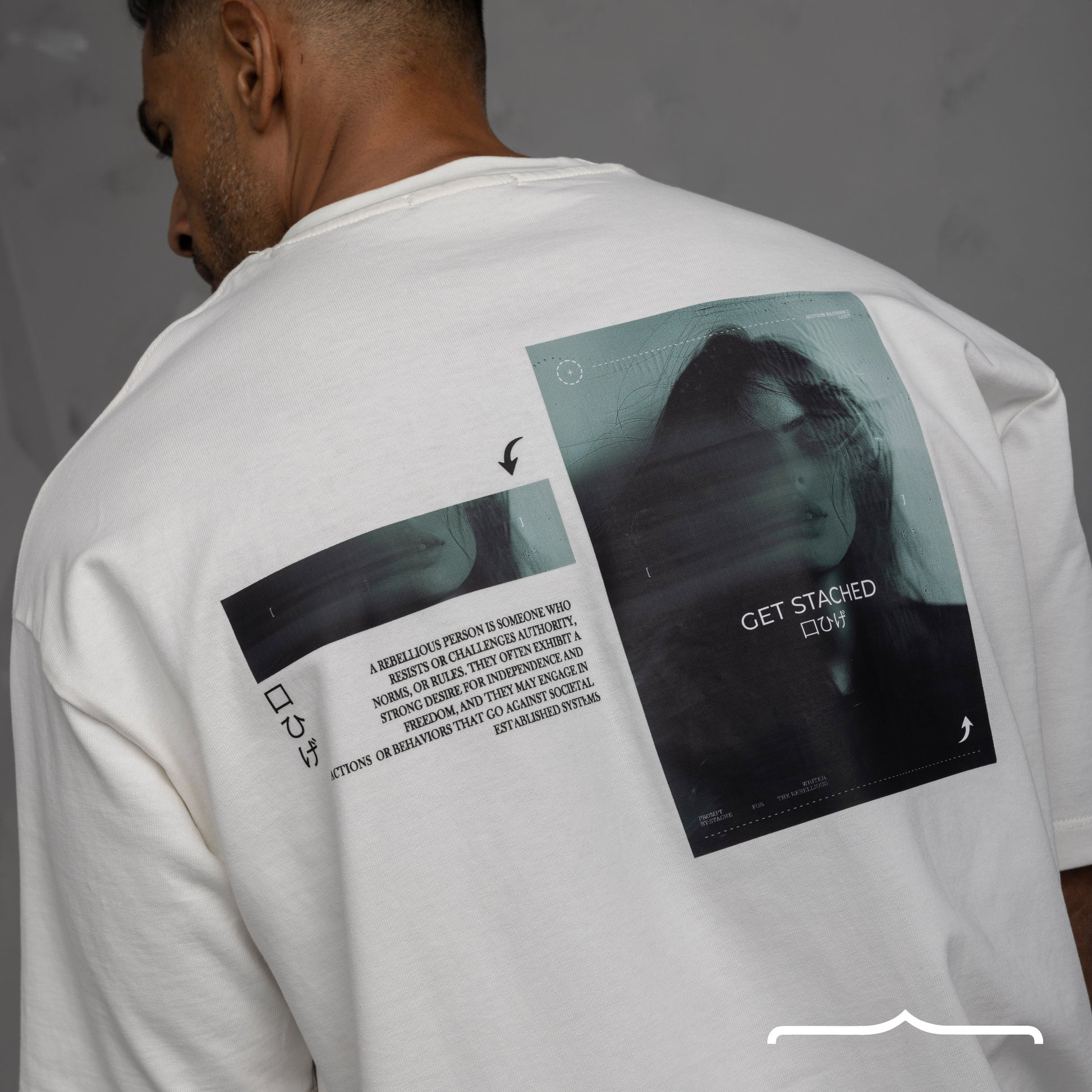 Blurred Oversize T shirt in White