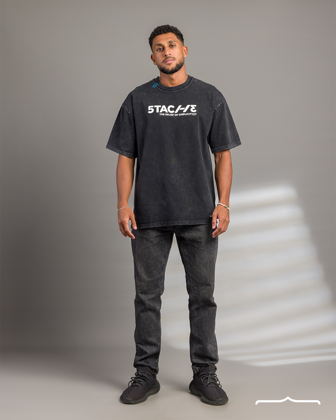 5TAC113 Oversize Washed T-Shirt in Black