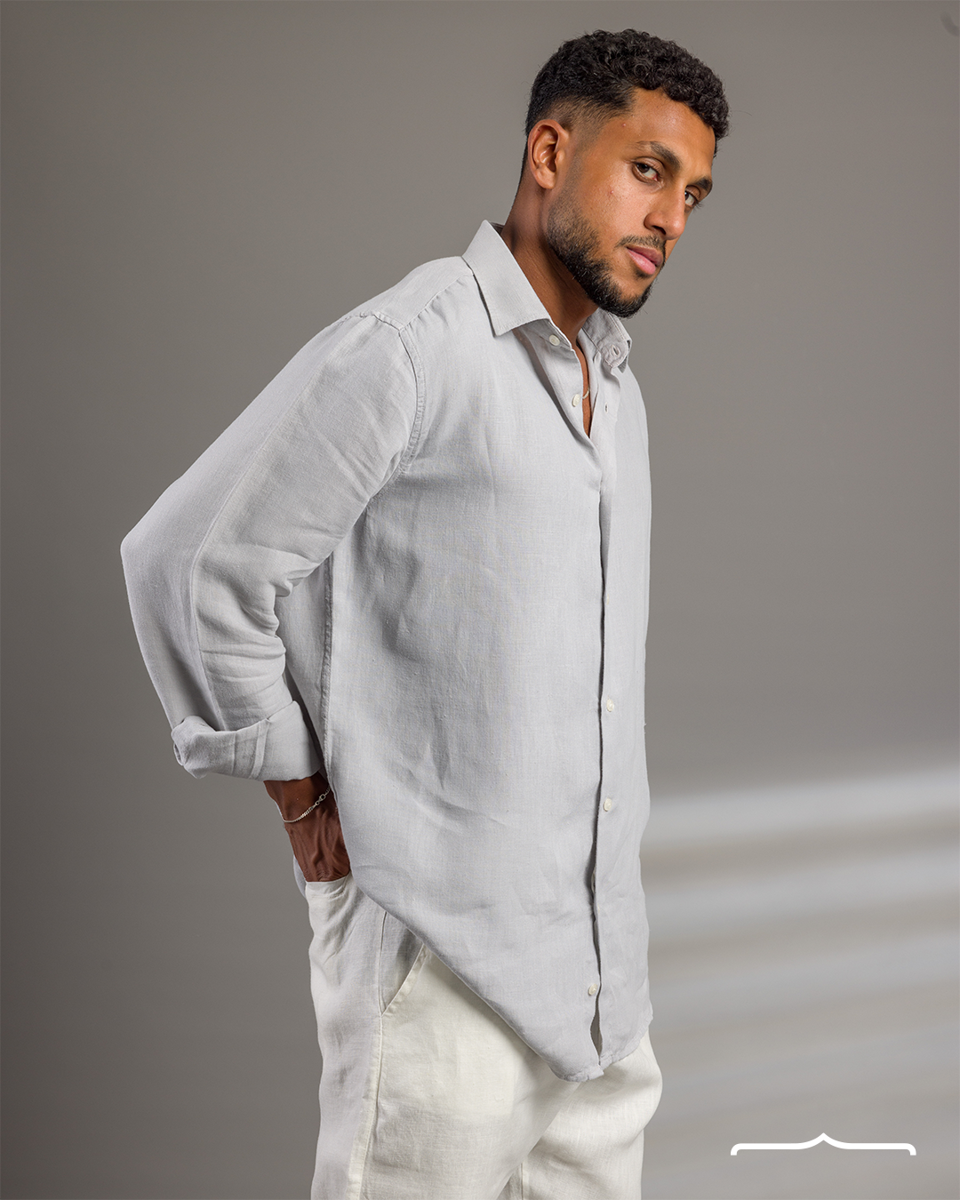 100% Linen shirt in Grey