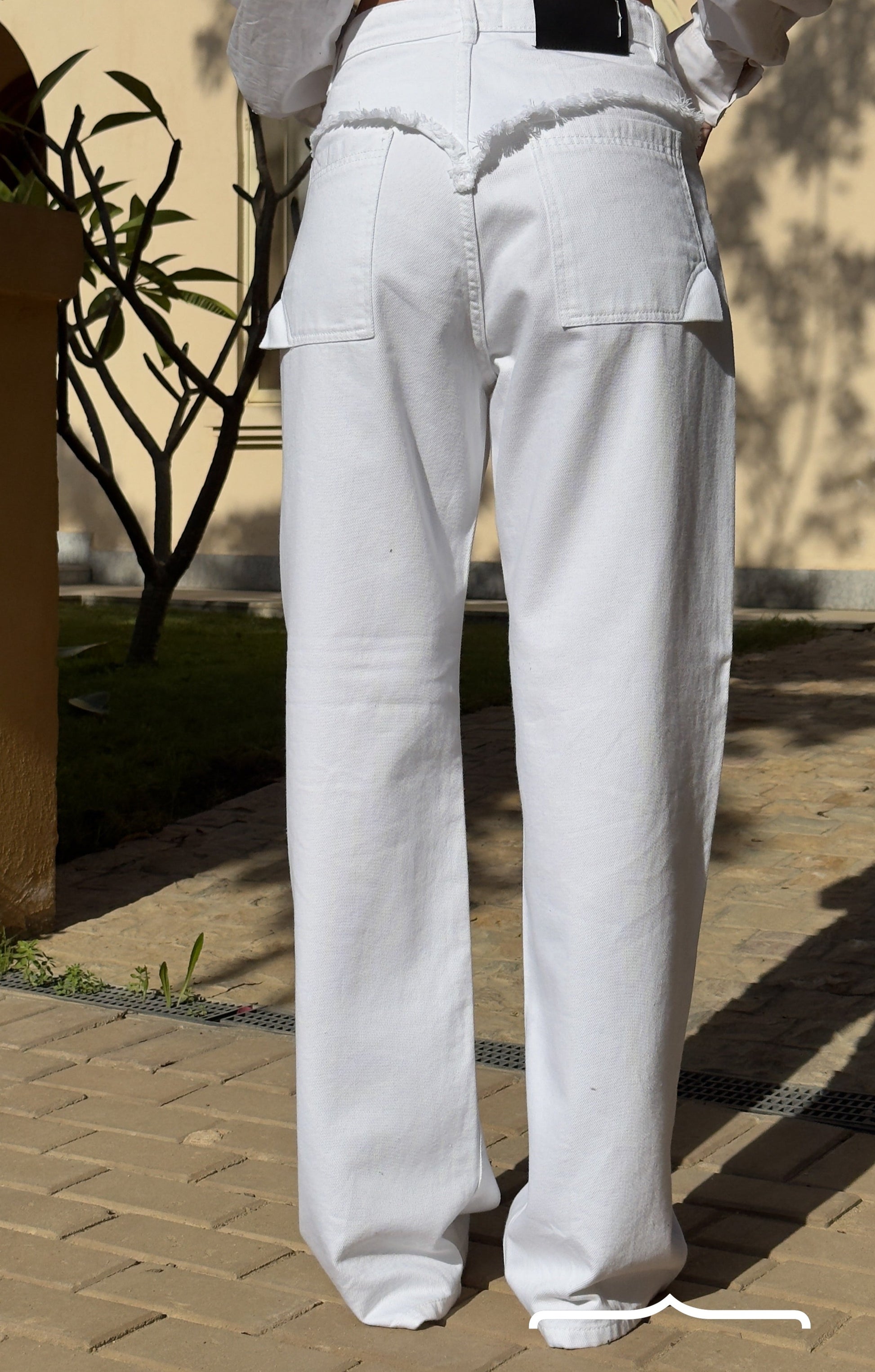 Layered denim in White