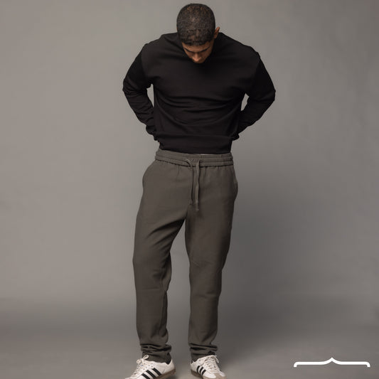 Textured Sweatpants in Olive