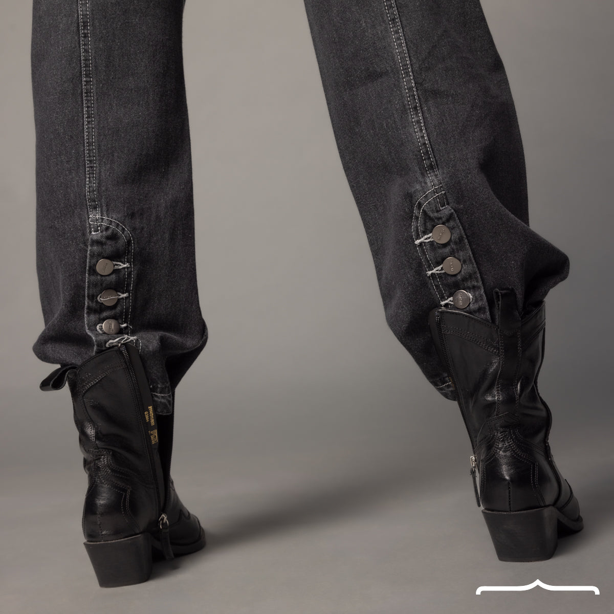Stitched Jeans in Washed Grey