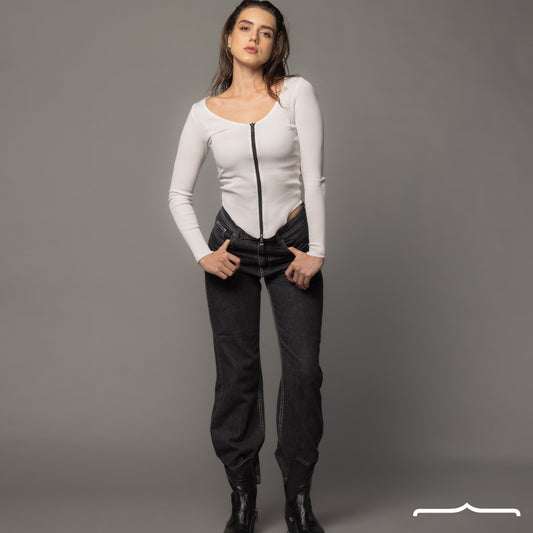 Double sided zipper top