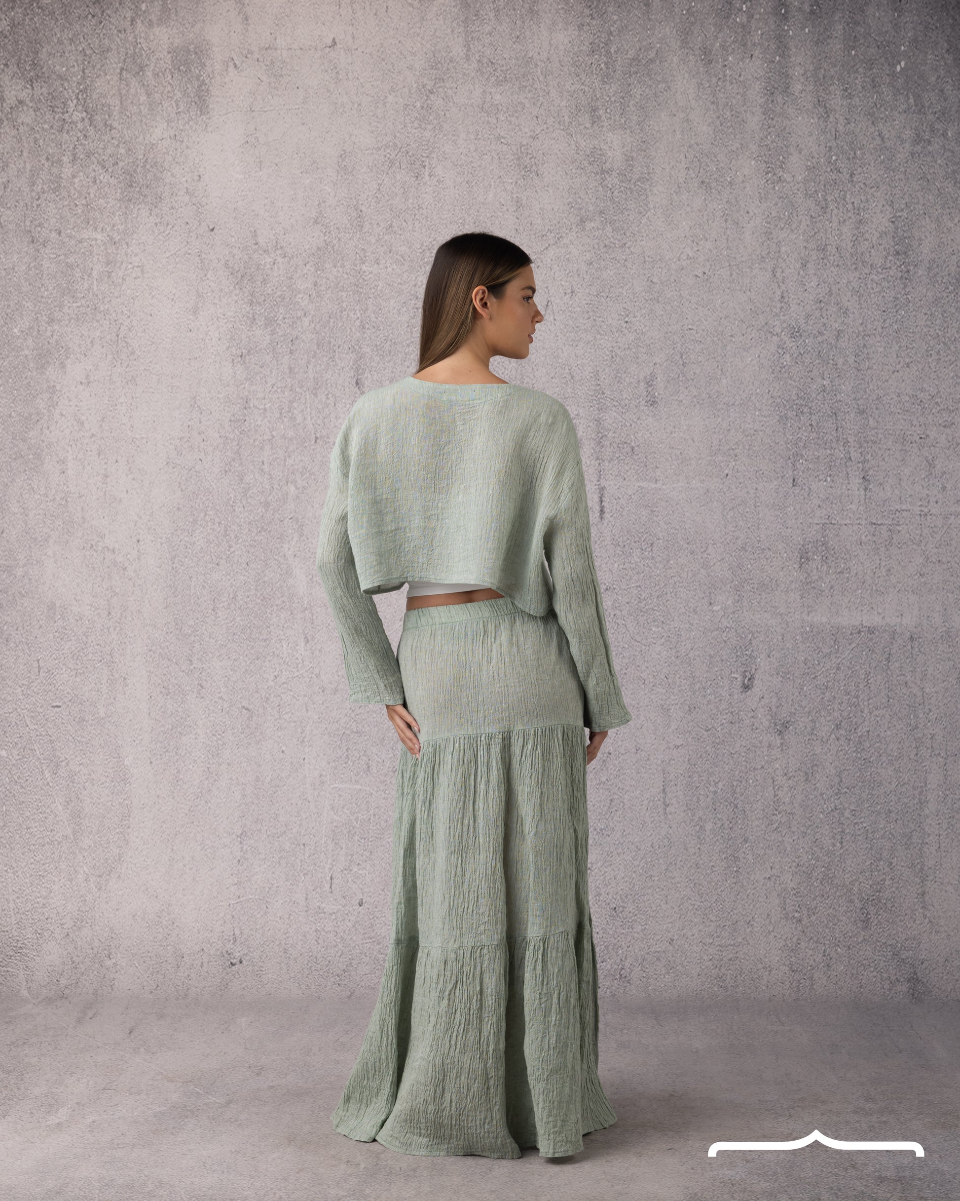 100% linen material skirt for women