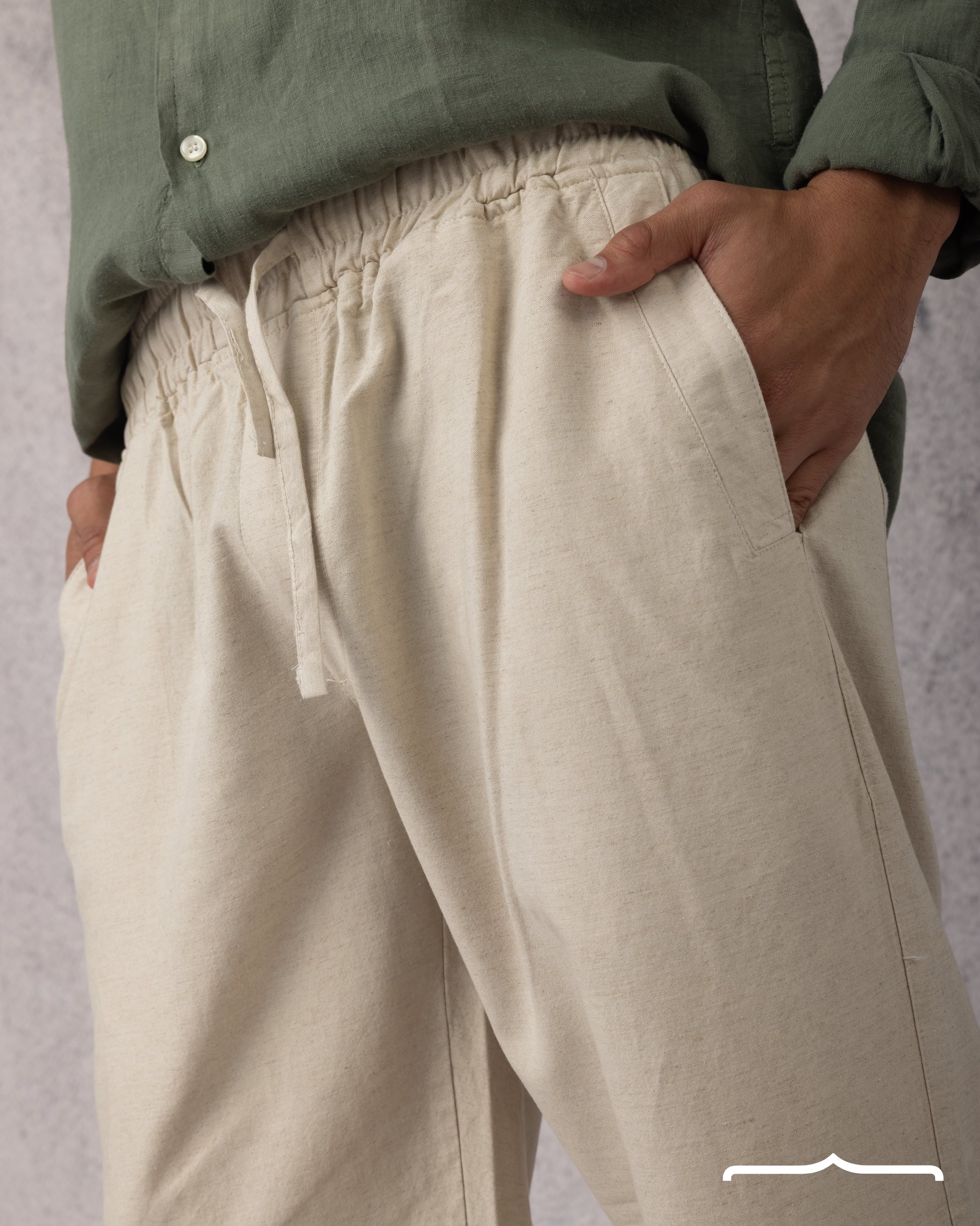 MEN'S Linen Relaxed Pants in Beige
