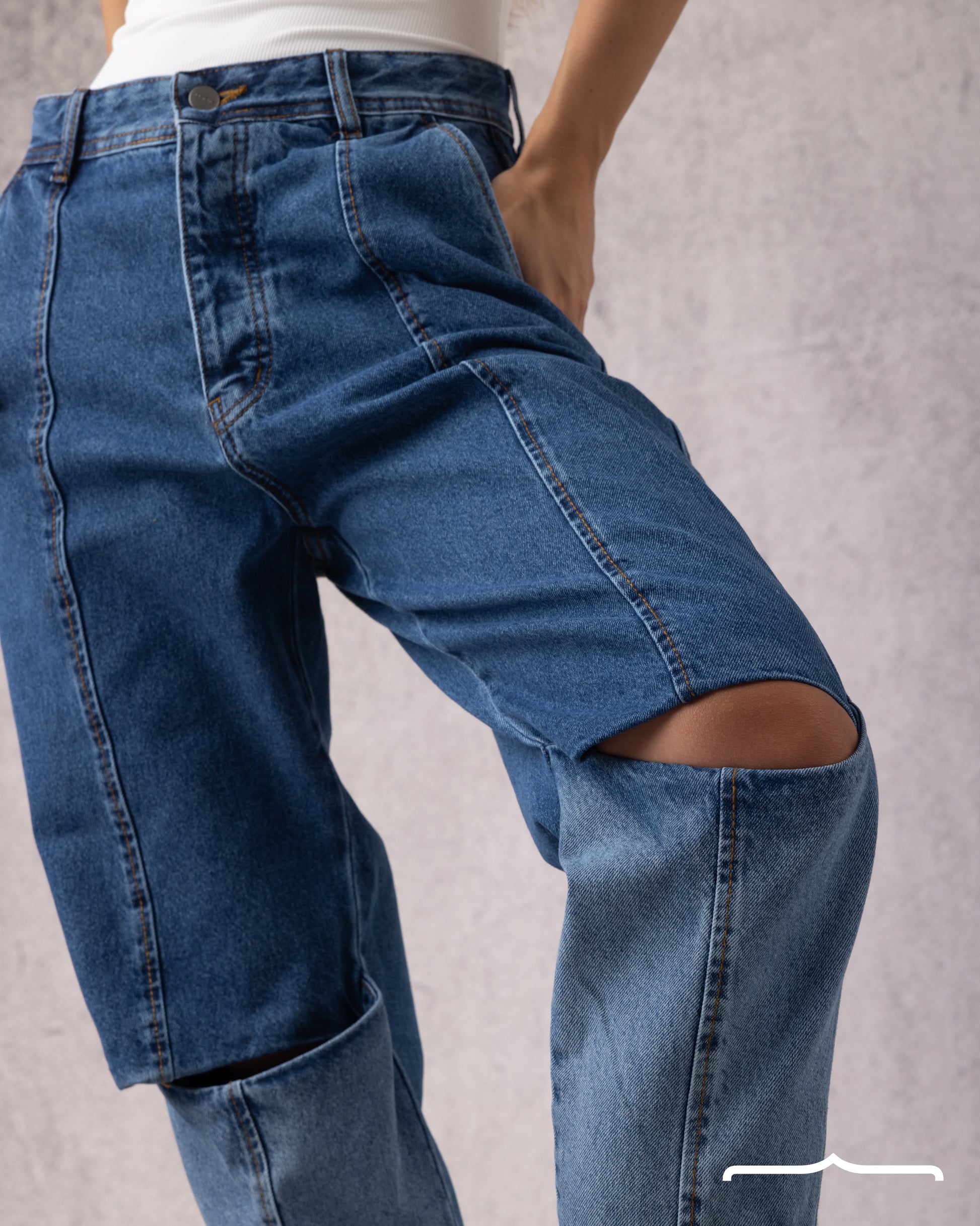 women Cutout Denim in Blue