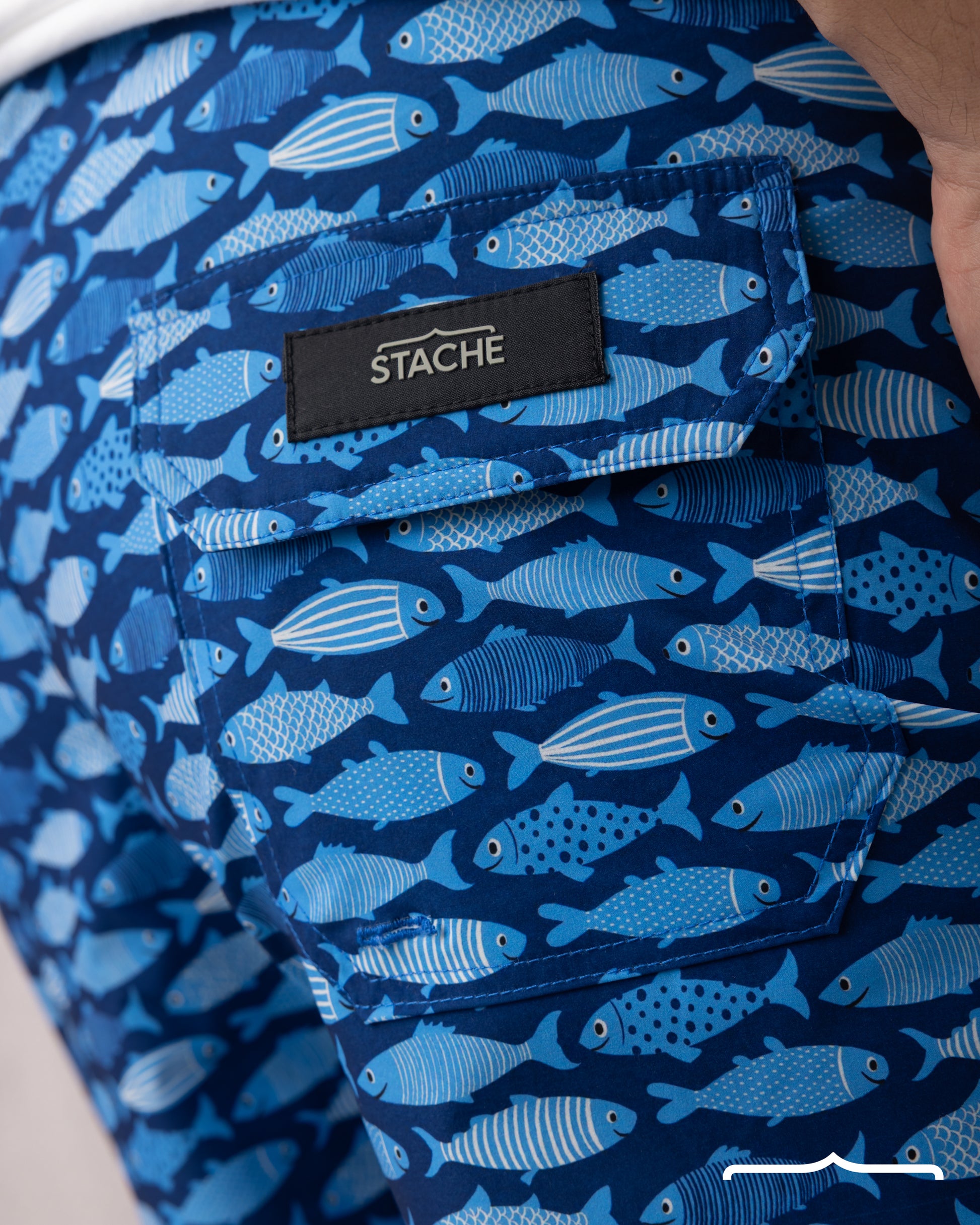 MEN'S Fish Printed Swim Short in Blue