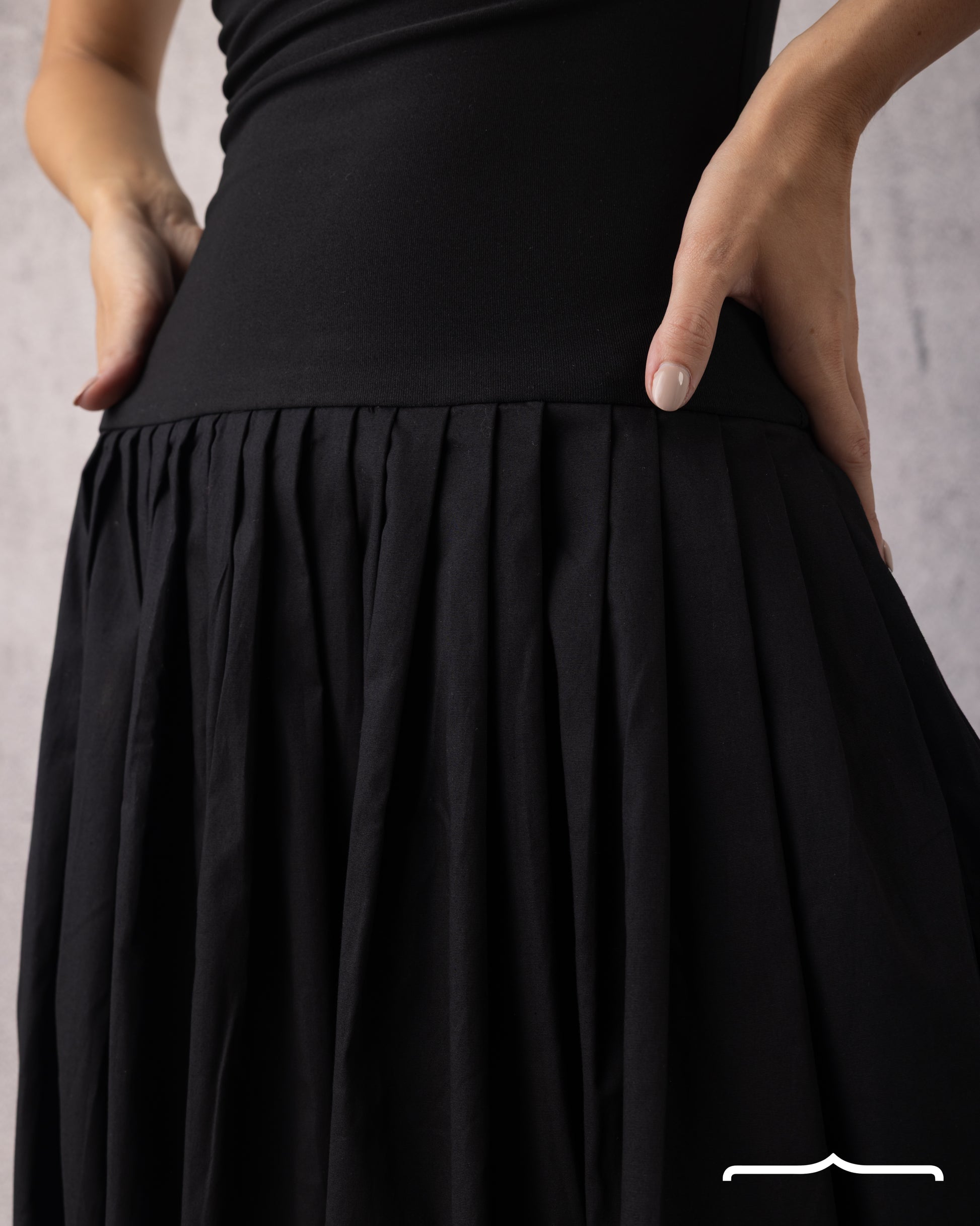 The Audrey Drop-Waist Dress in Black