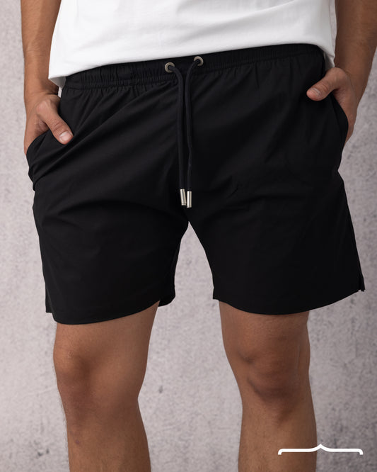 Solid Swim Short in Black
