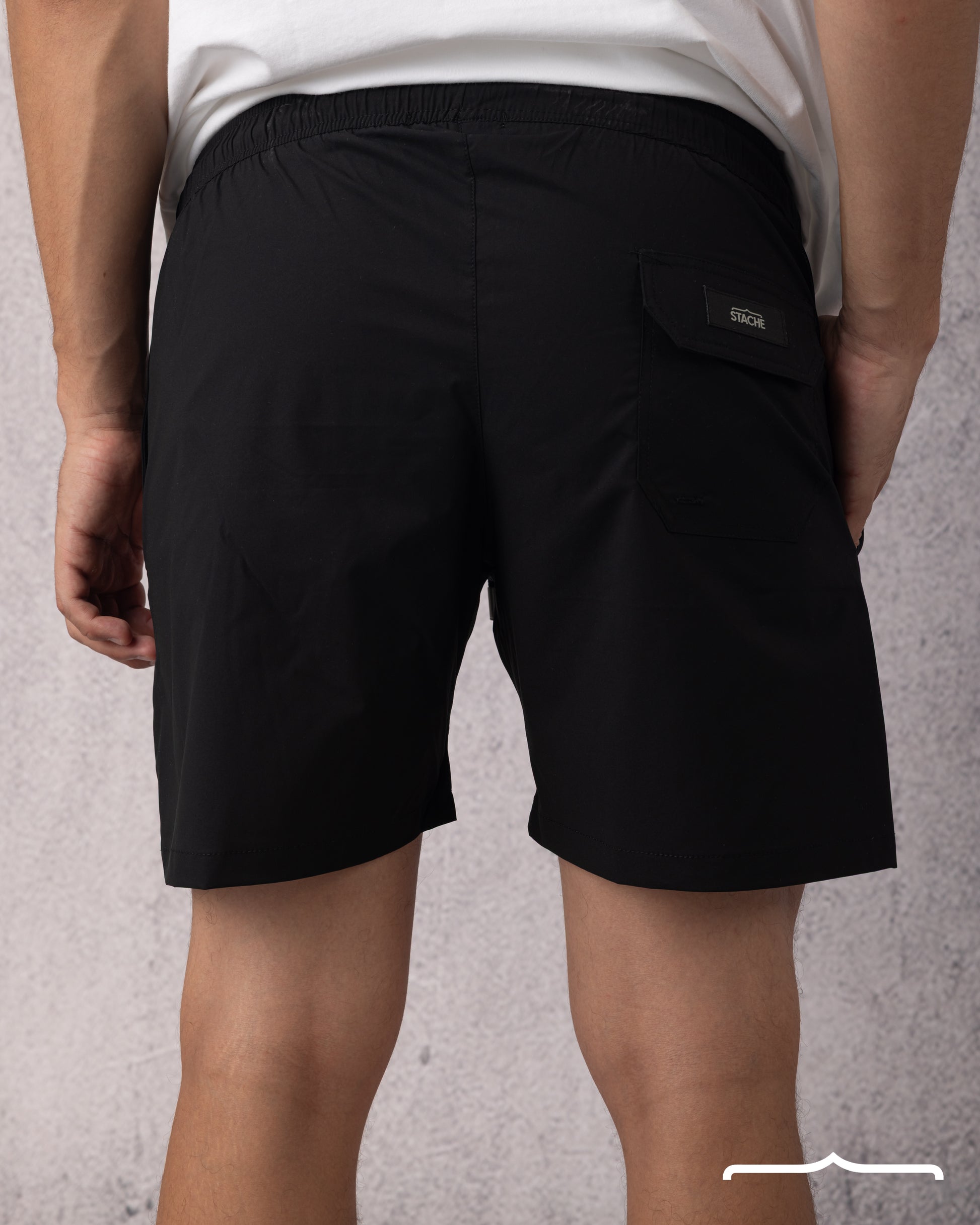 Solid Swim Short in Black