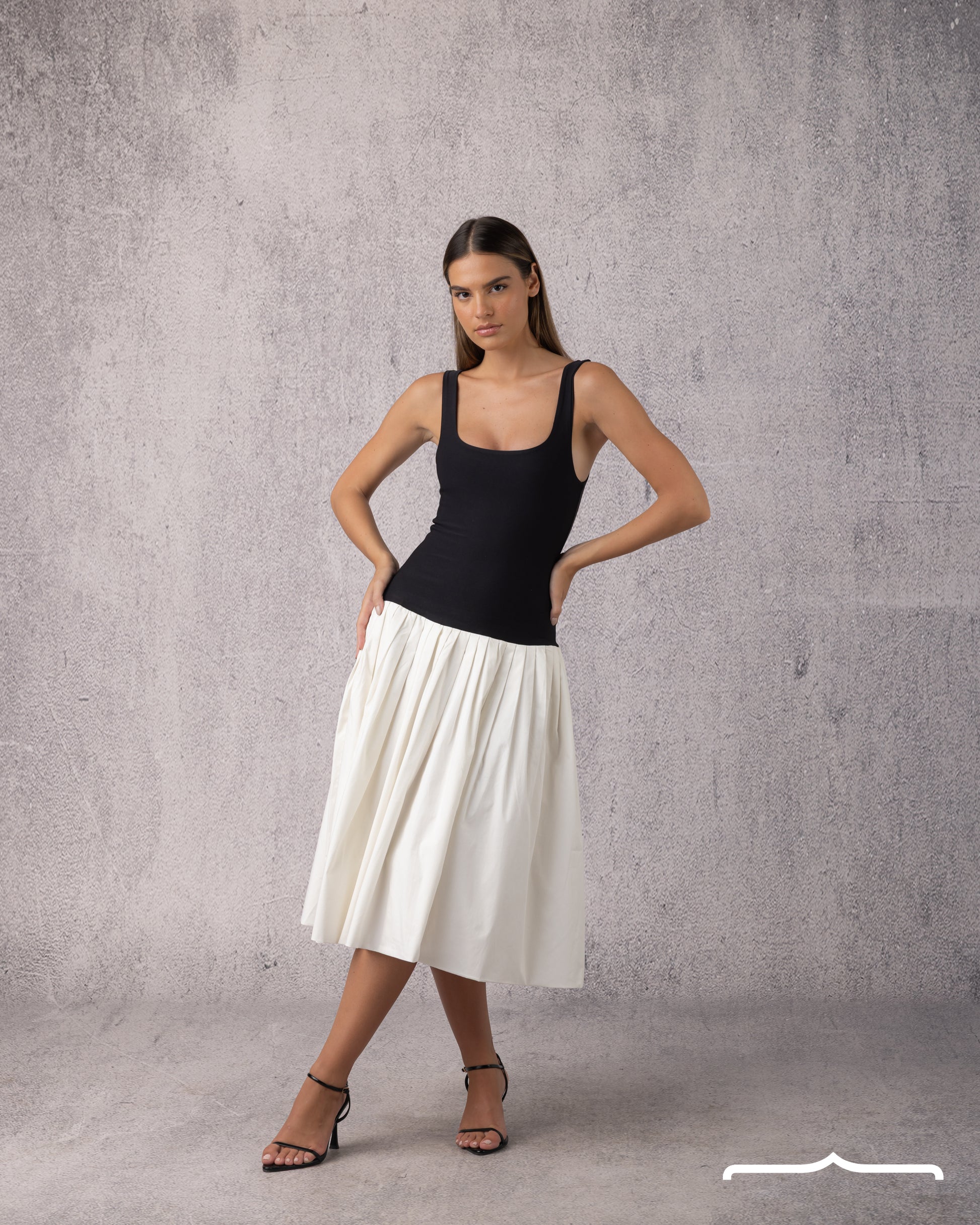 The Audrey Drop-Waist Dress in White