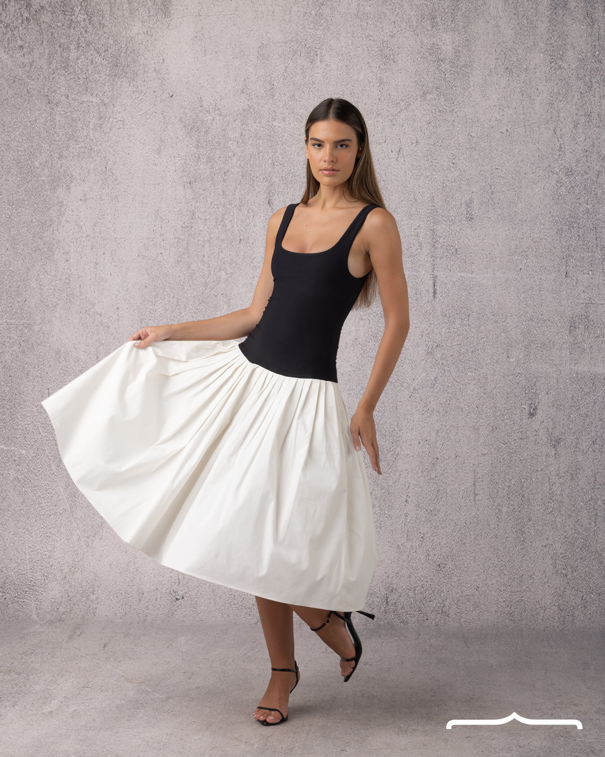 The Audrey Drop-Waist Dress in White