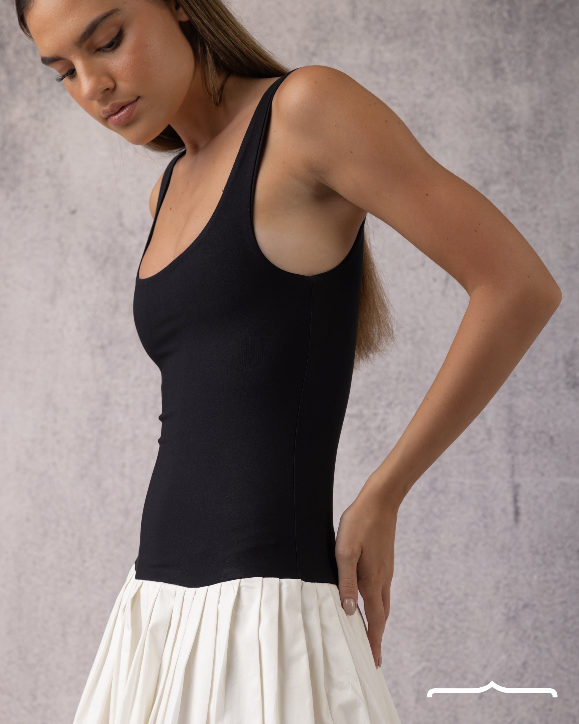 The Audrey Drop-Waist Dress in White