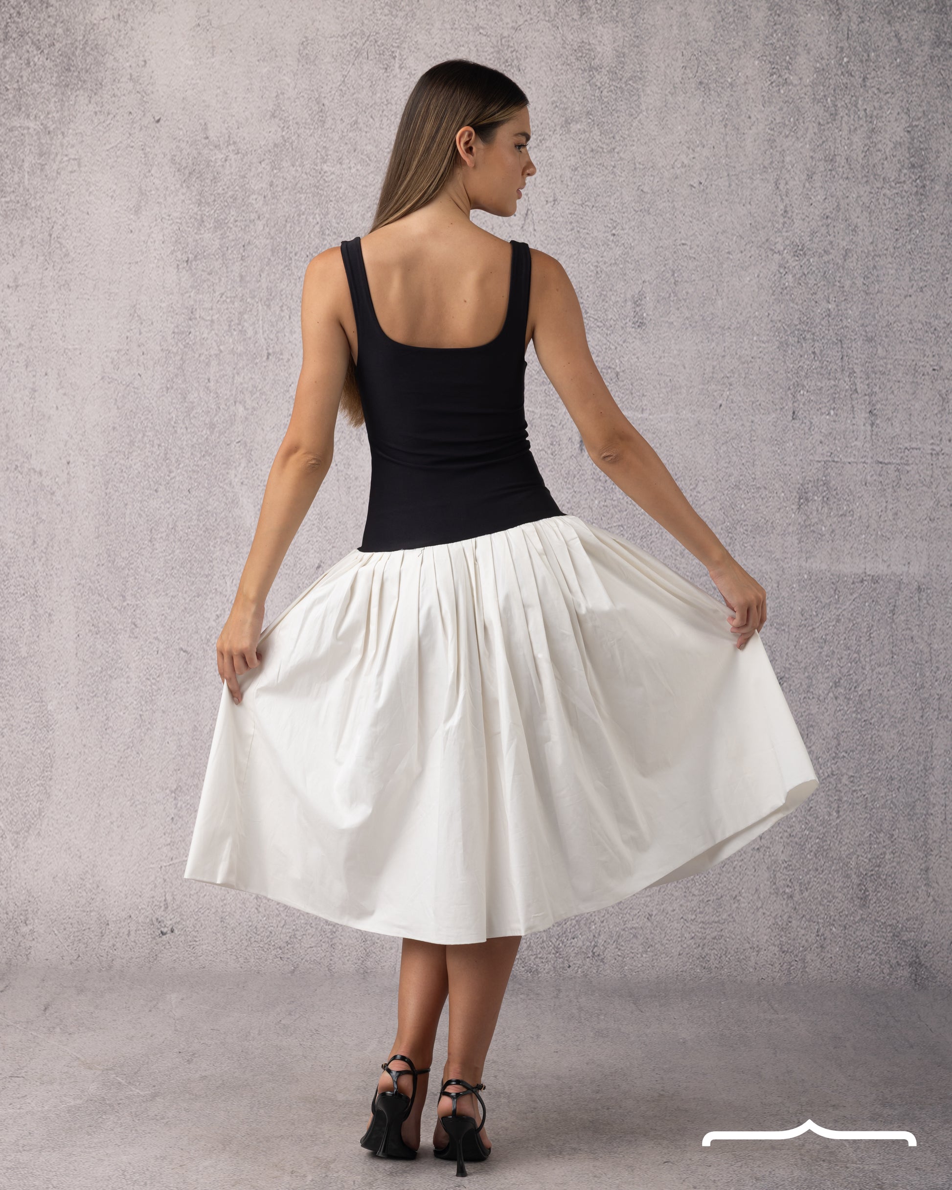 The Audrey Drop-Waist Dress in White