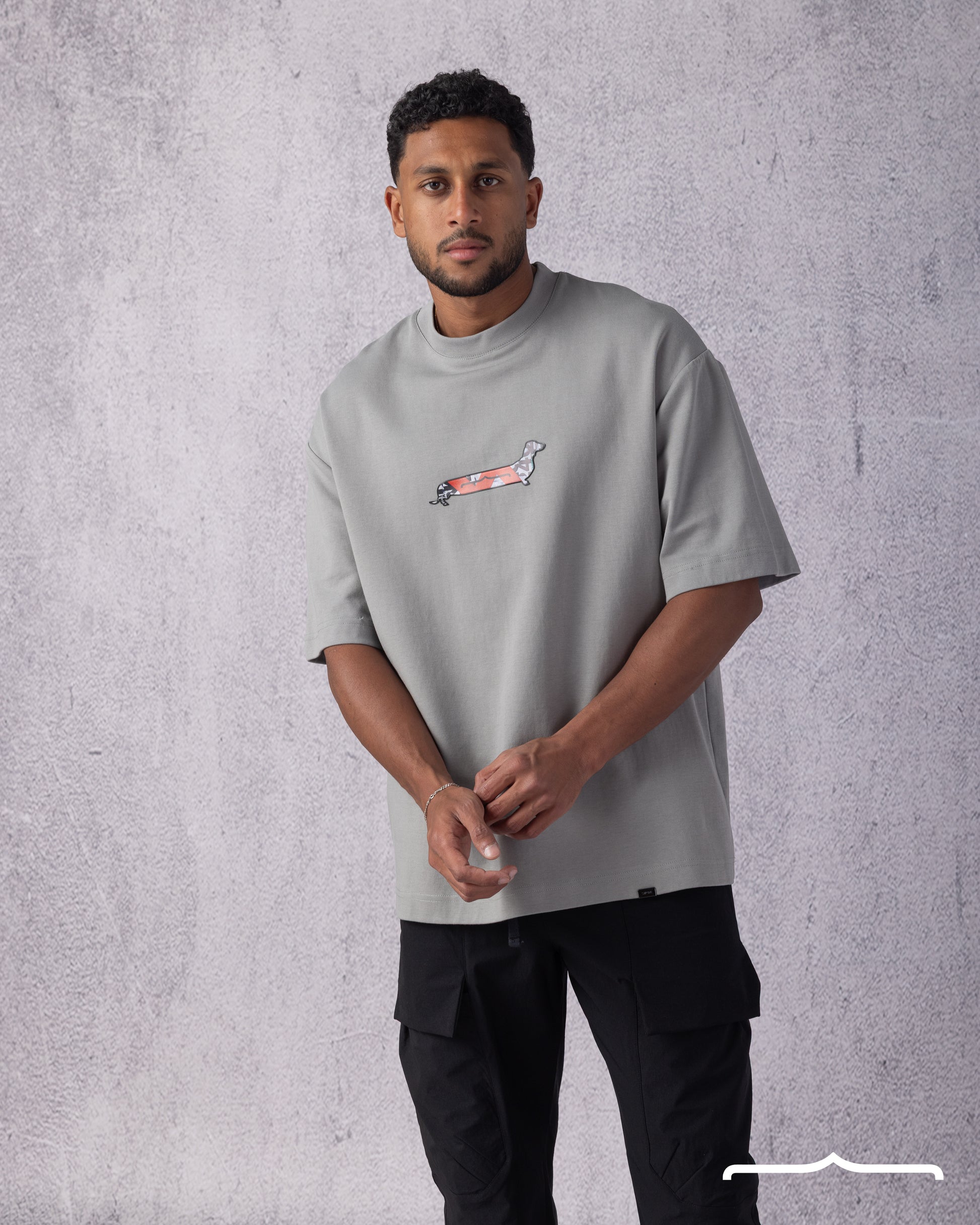 Sausage Dog Oversize T-shirt in Grey
