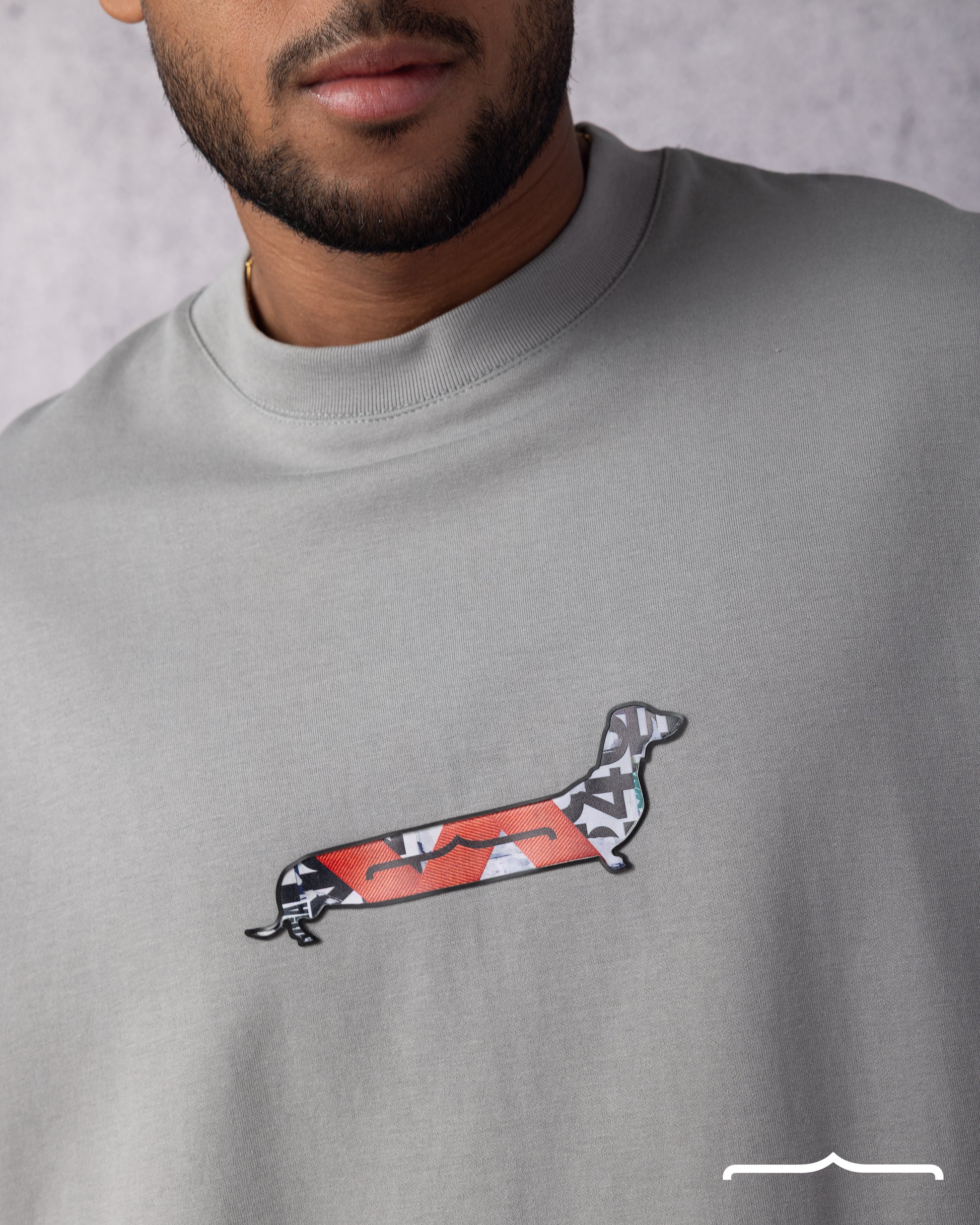 Sausage Dog Oversize T-shirt in Grey