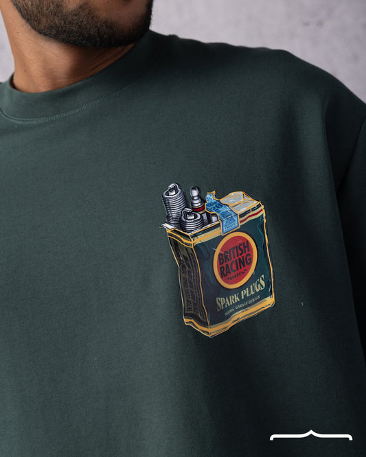 Spark Plug Oversize T-shirt in Olive