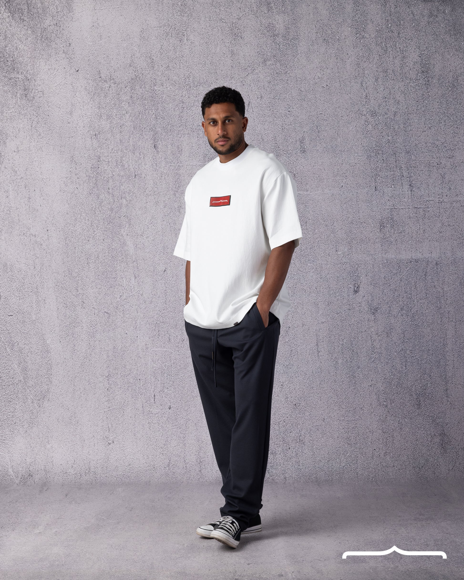 Rubber Sign Oversize T-shirt in White