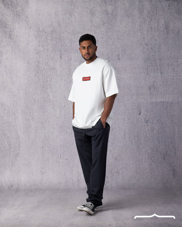 Rubber Sign Oversize T-shirt in White