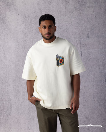 Spark Plug Oversize T-shirt in Cream