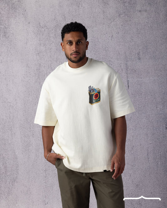 Spark Plug Oversize T-shirt in Cream