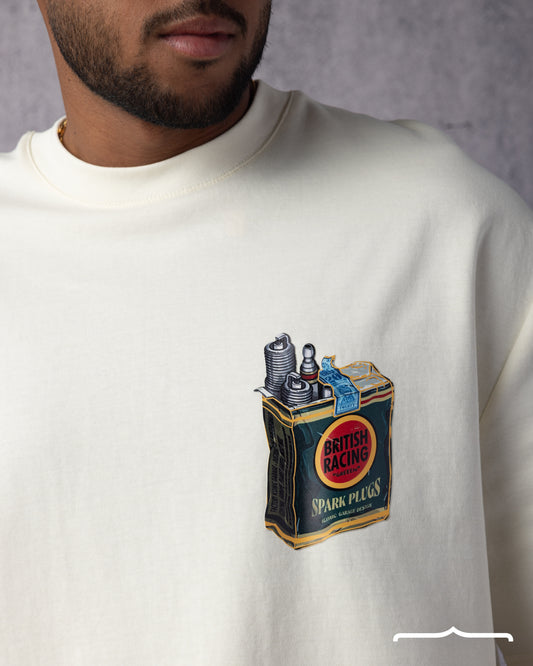 Spark Plug Oversize T-shirt in Cream