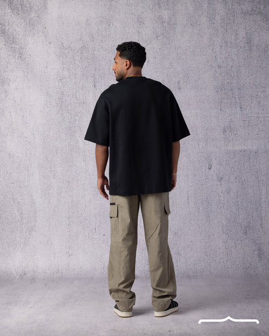 Rubber Sign Oversize T-shirt in Black
