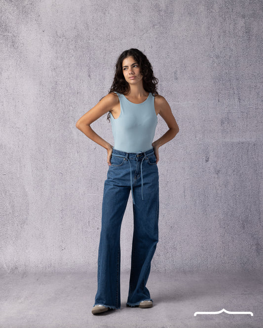 Backless Bodysuit in Baby blue