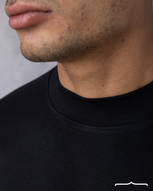 Half Neck Jumper in Black