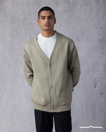 Cardigan with Buttons in Olive