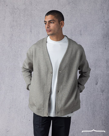 Cardigan with Buttons in Light Grey