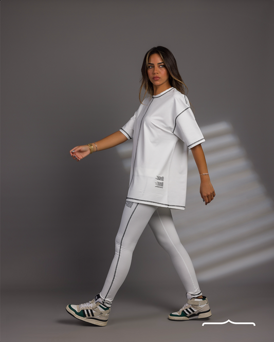 Stitched set in White