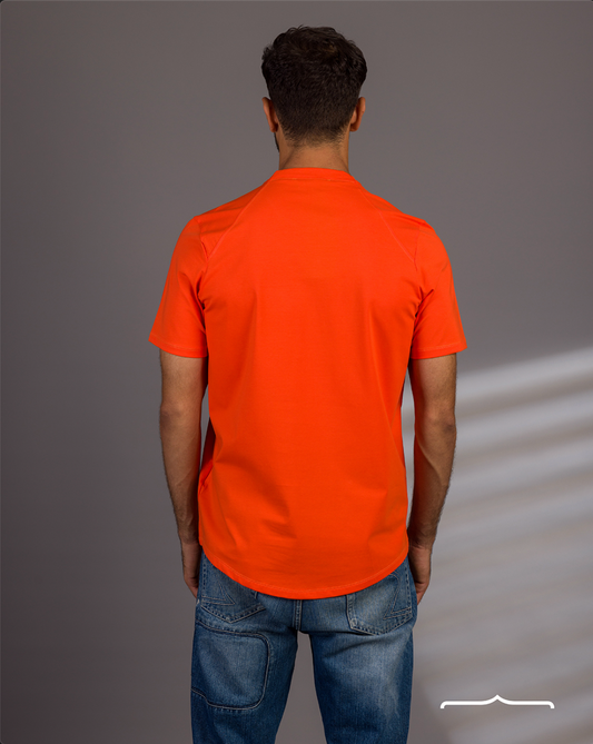Curved Hem Volume 2 T-Shirt  in Orange