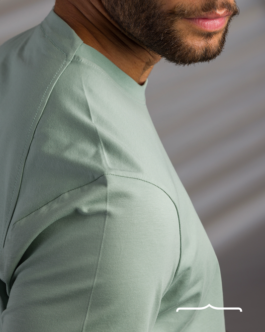 Curved Hem Volume 2 T-Shirt in Pistachio