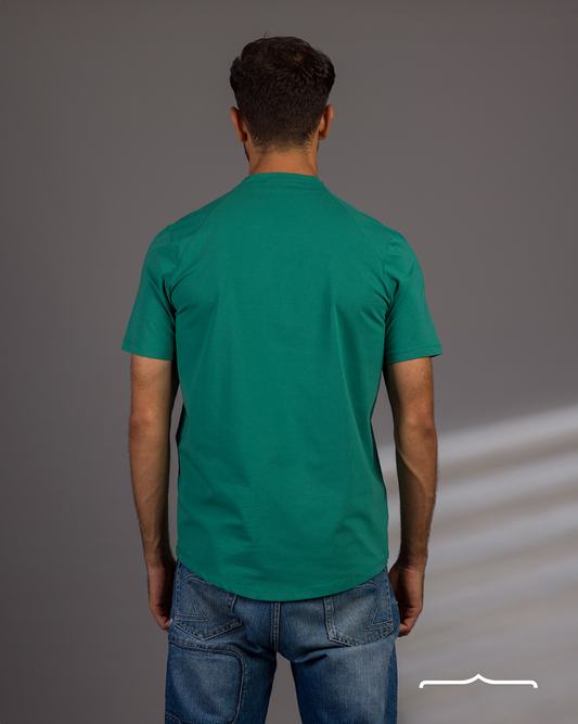 Curved T-Shirt Hem Volume 2 T-Shirt in Green