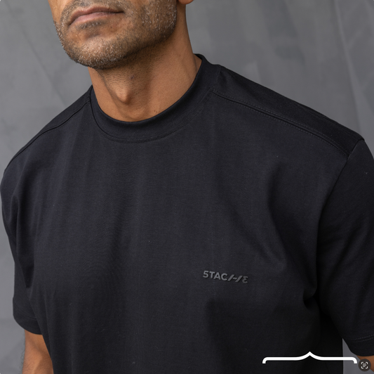 Rubber Detailed T-shirt in Black