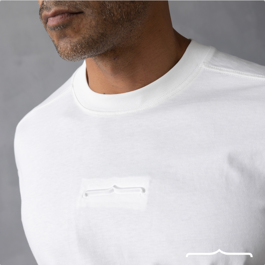 Stache icon T-shirt in White