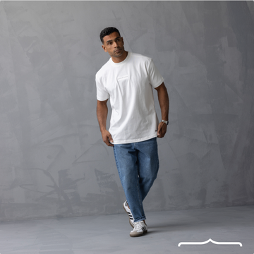 Stache icon T-shirt in White