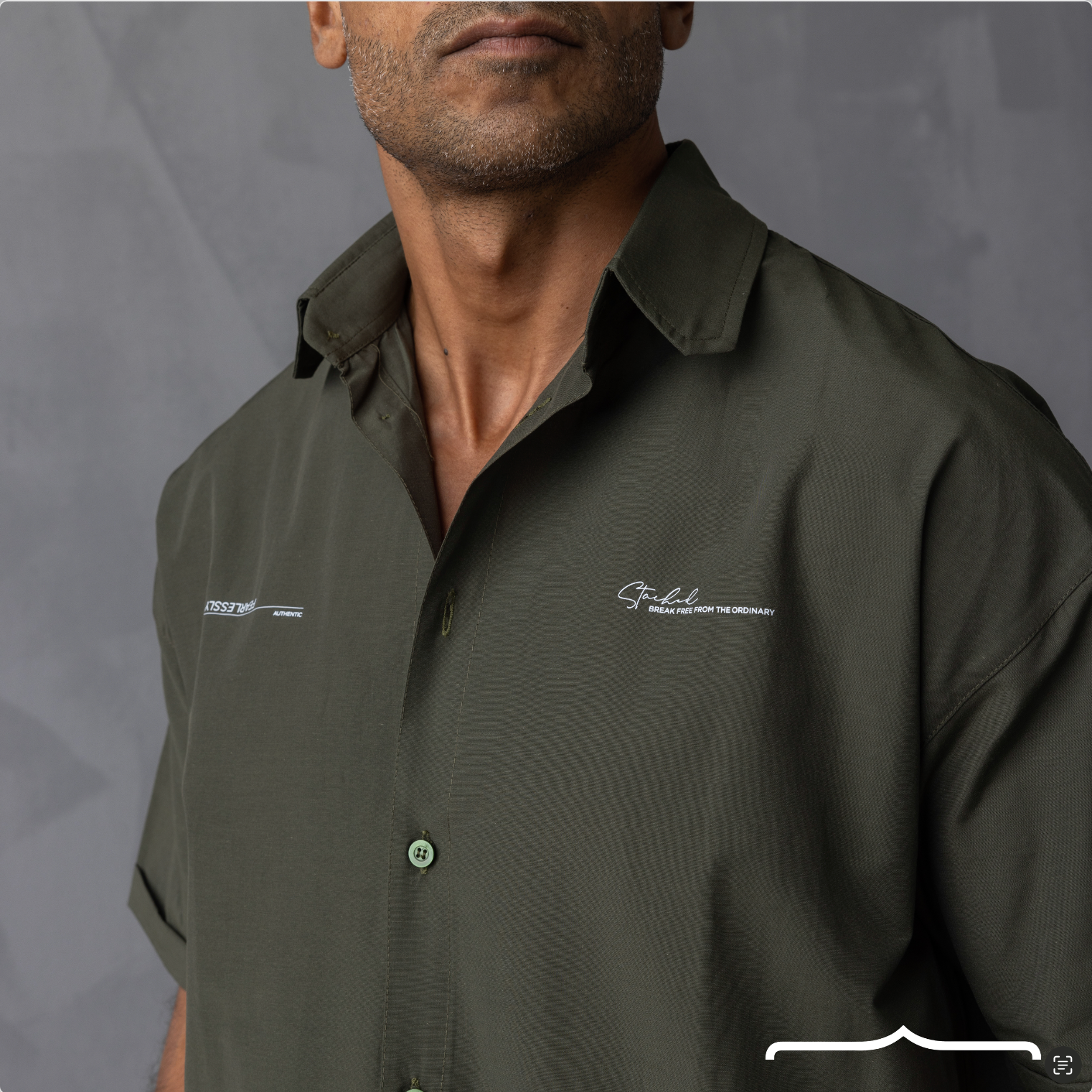 Front Pockets Oversize shirt in Olive