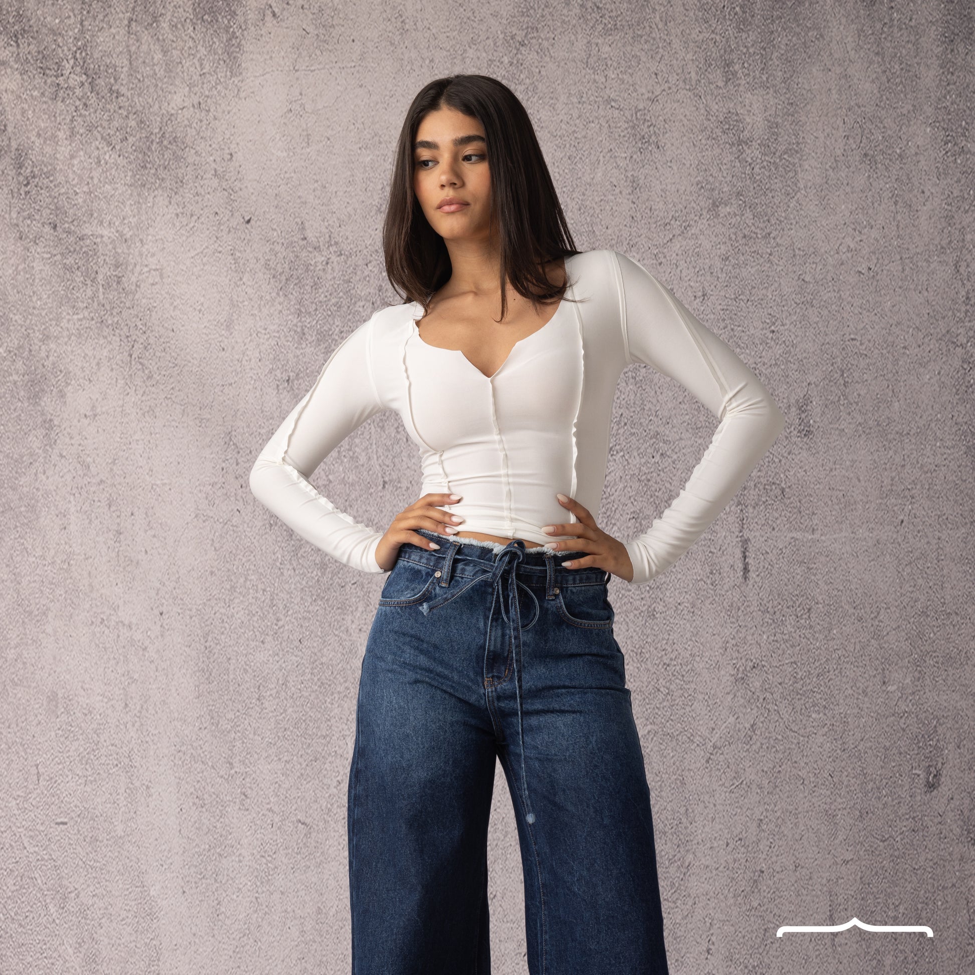 Raw Edge top in White