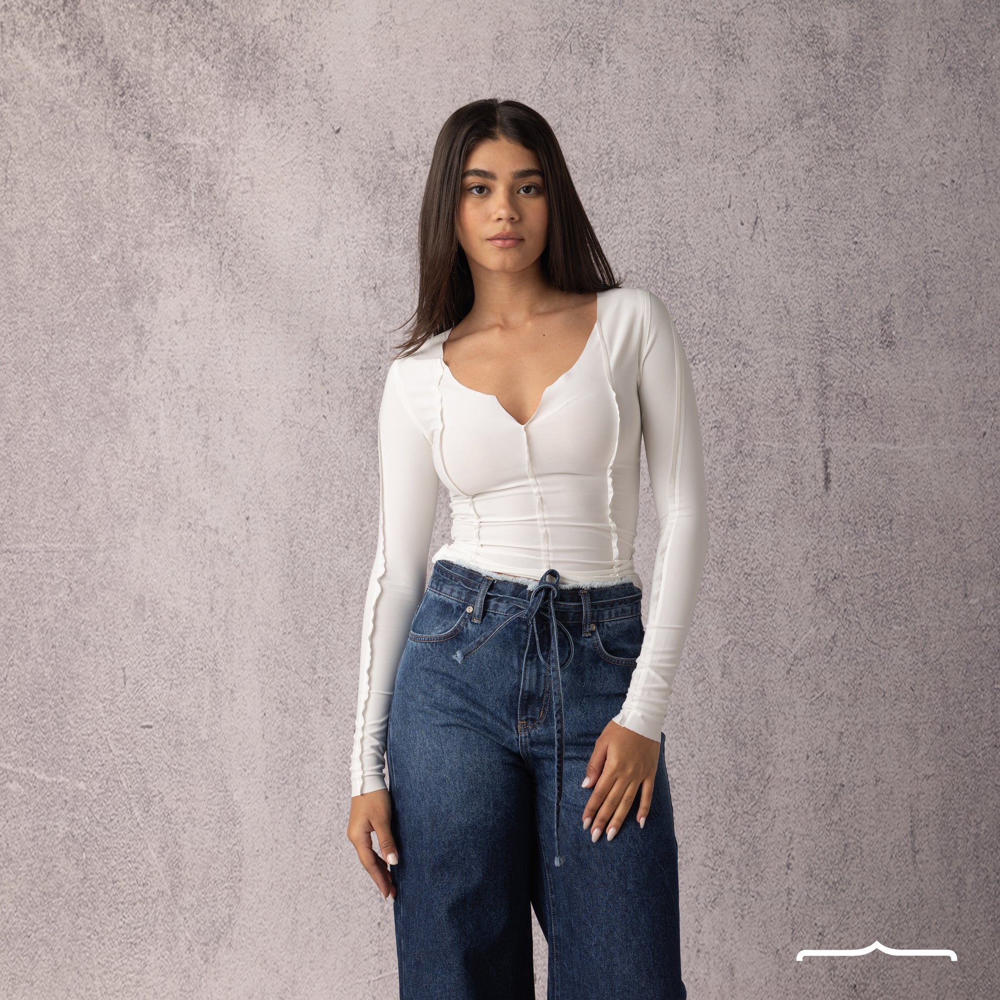 Raw Edge top in White