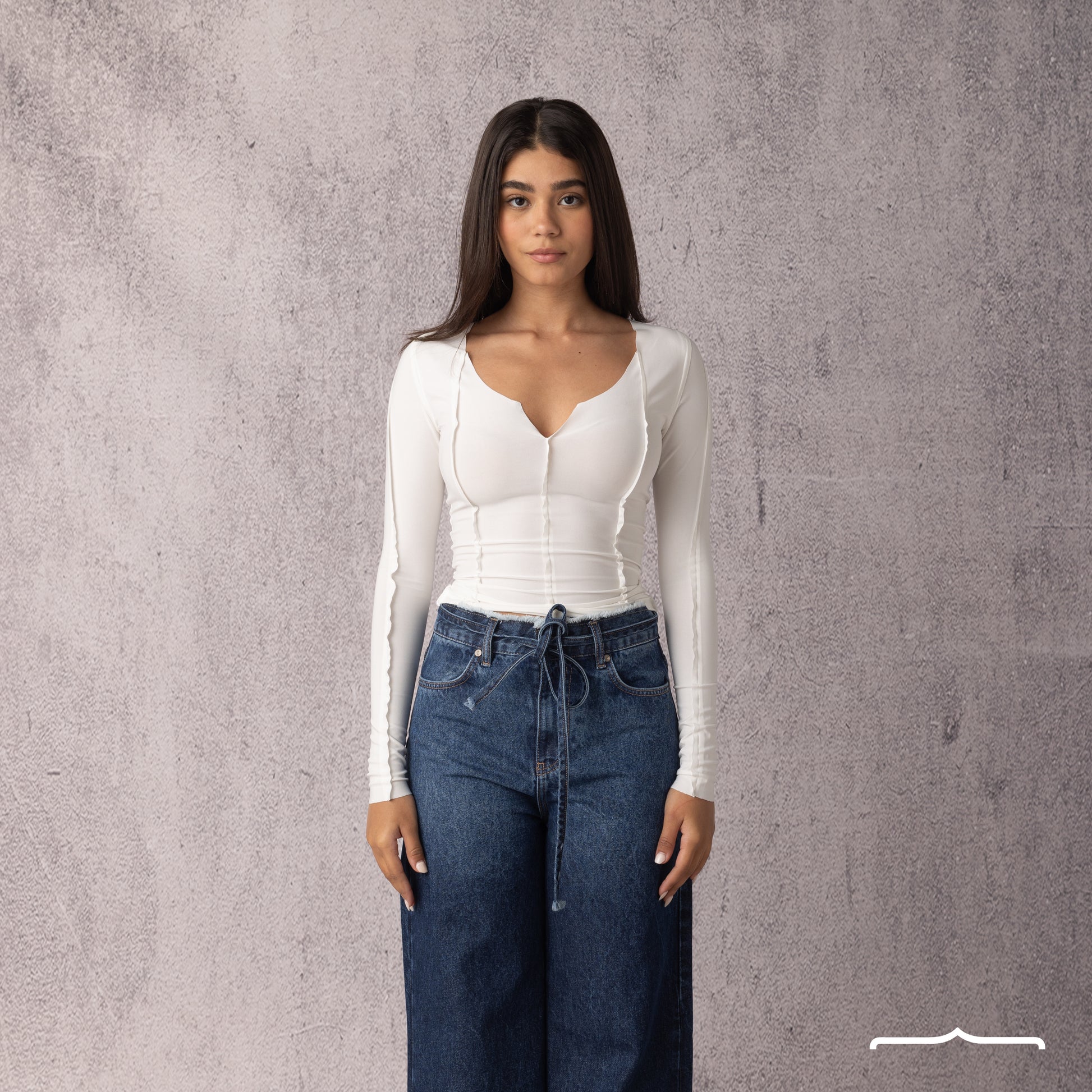 Raw Edge top in White