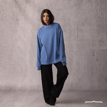 Washed sweatshirt in Baby blue