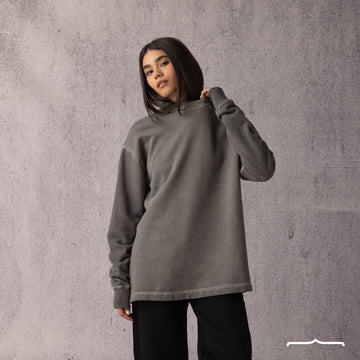 Washed sweatshirt in Dark Grey