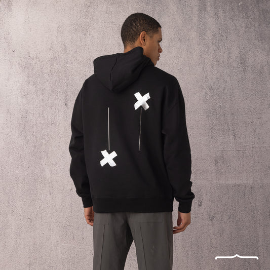 X sign hoodie in Black