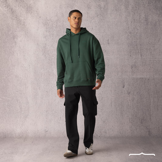 Rubber Logo Basic Hoodie in Green
