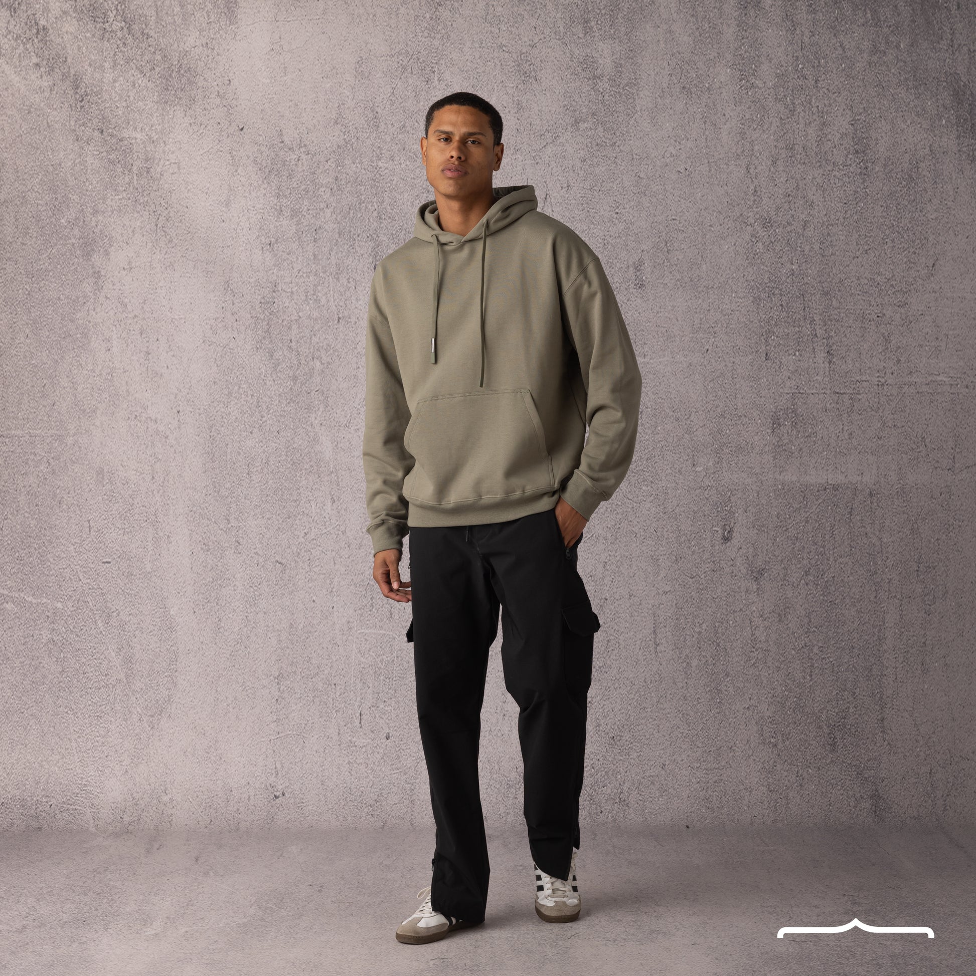 X sign hoodie in Olive